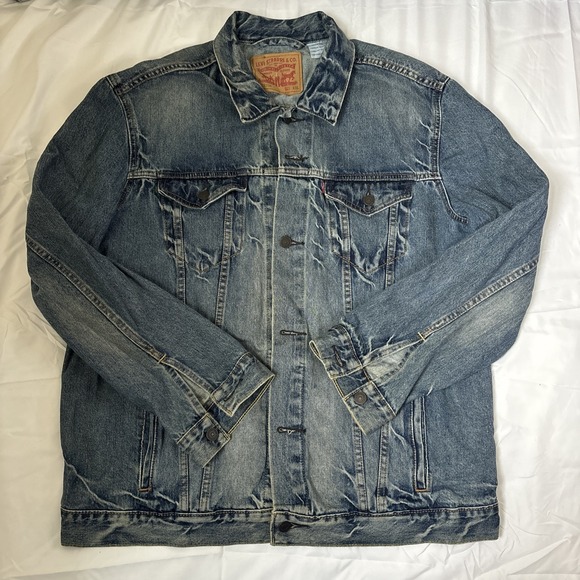 Levi's Other - Levis Jacket Mens 2XL XXL Blue Denim Trucker Cotton Button Western 72334